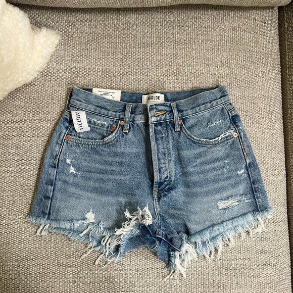 Agolde Parker Vintage Cut-Off Denim Shorts, Brand New w/ Tags, Size 24